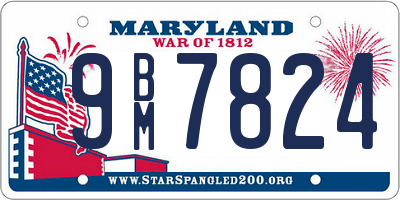 MD license plate 9BM7824