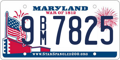 MD license plate 9BM7825