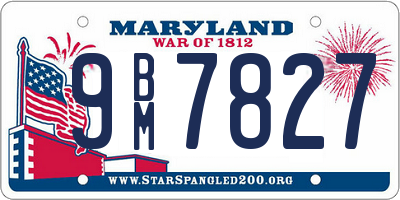 MD license plate 9BM7827