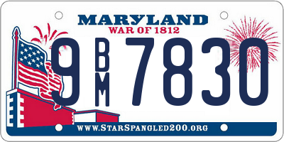 MD license plate 9BM7830