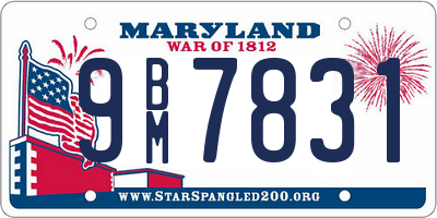 MD license plate 9BM7831