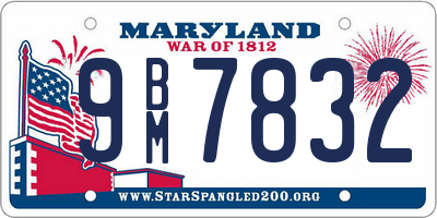 MD license plate 9BM7832