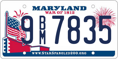 MD license plate 9BM7835