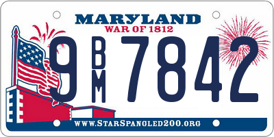 MD license plate 9BM7842