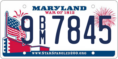 MD license plate 9BM7845