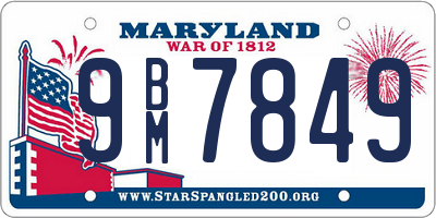 MD license plate 9BM7849