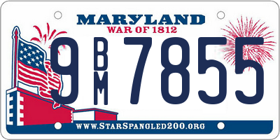 MD license plate 9BM7855