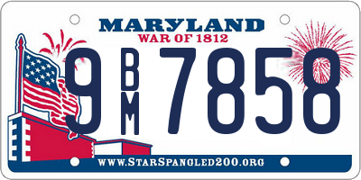 MD license plate 9BM7858