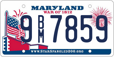 MD license plate 9BM7859