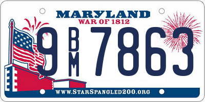 MD license plate 9BM7863