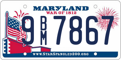 MD license plate 9BM7867