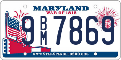 MD license plate 9BM7869