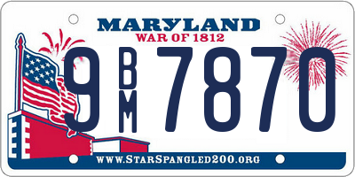 MD license plate 9BM7870