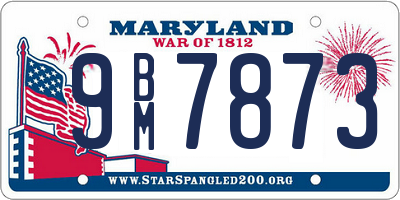 MD license plate 9BM7873