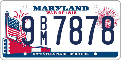 MD license plate 9BM7878