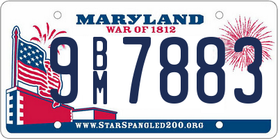 MD license plate 9BM7883