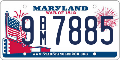 MD license plate 9BM7885