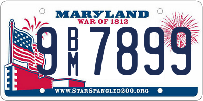 MD license plate 9BM7899