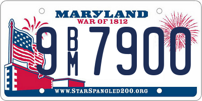 MD license plate 9BM7900