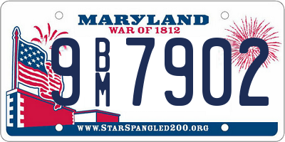 MD license plate 9BM7902