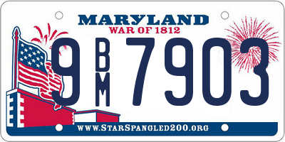 MD license plate 9BM7903