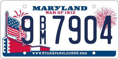 MD license plate 9BM7904