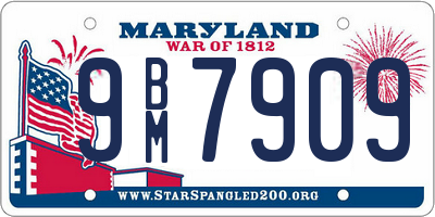 MD license plate 9BM7909