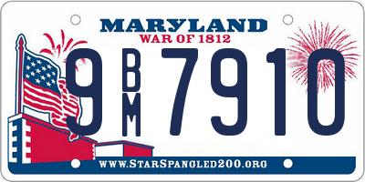 MD license plate 9BM7910