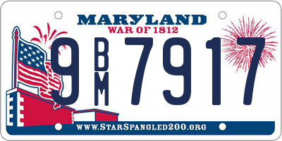 MD license plate 9BM7917