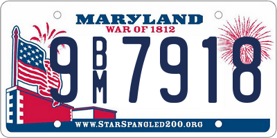 MD license plate 9BM7918