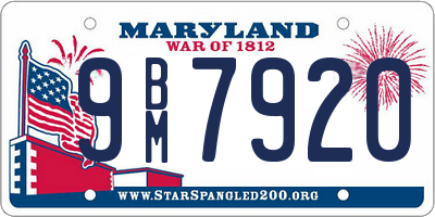 MD license plate 9BM7920