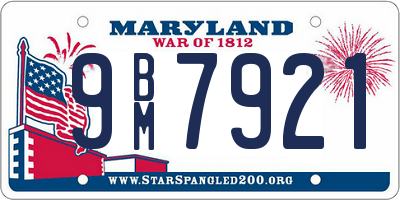 MD license plate 9BM7921