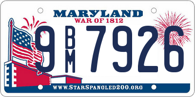 MD license plate 9BM7926