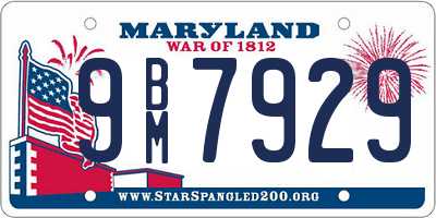 MD license plate 9BM7929