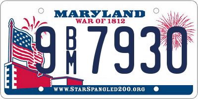 MD license plate 9BM7930