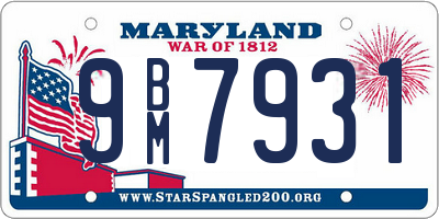 MD license plate 9BM7931