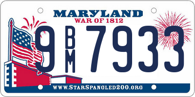 MD license plate 9BM7933