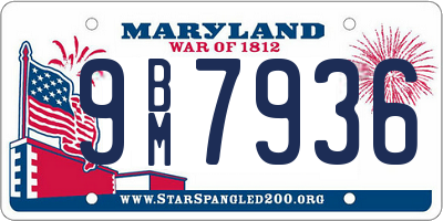 MD license plate 9BM7936