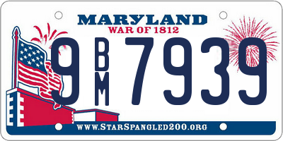 MD license plate 9BM7939