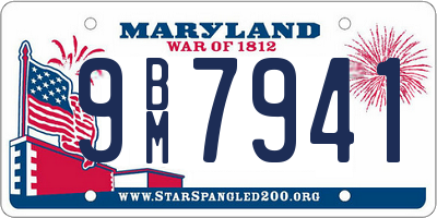 MD license plate 9BM7941