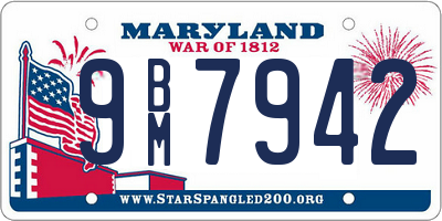 MD license plate 9BM7942