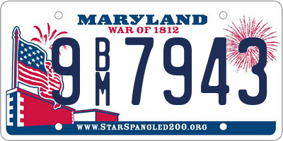 MD license plate 9BM7943