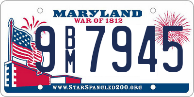 MD license plate 9BM7945