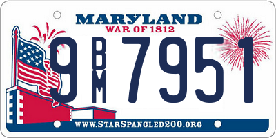 MD license plate 9BM7951