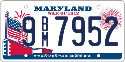 MD license plate 9BM7952