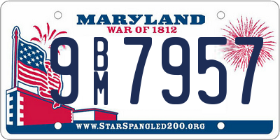 MD license plate 9BM7957