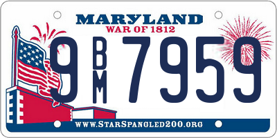 MD license plate 9BM7959