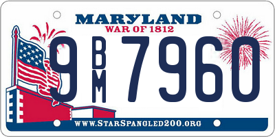 MD license plate 9BM7960