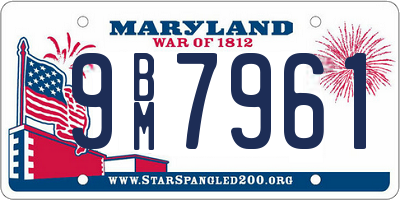 MD license plate 9BM7961