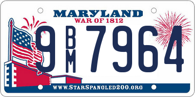 MD license plate 9BM7964